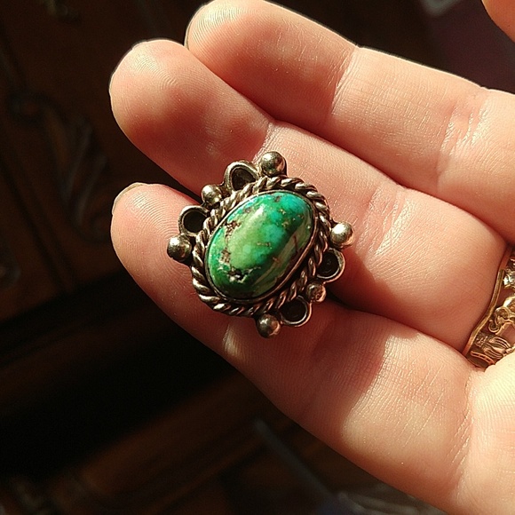 Native American sterling silver 925 turquoise ring vintage - Picture 5 of 13